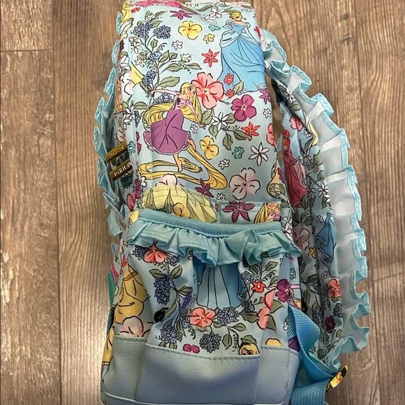 Posh Peanut Disney Princess Floral Blue Kids Backpack - Picture 3 of 12